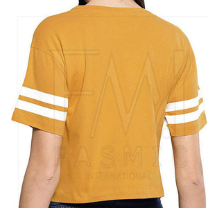 Nuevas camisetas recortadas vintage de moda para verano, Top corto de cuello redondo para mujer con logotipo personalizado y decoración de agujeros a la venta - Product Image 2