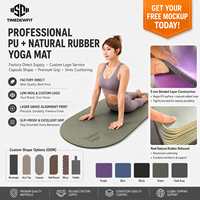 Elegante Tapete de Pilates Ondulado con Forma de Cápsula, Antideslizante, de PU y Caucho Natural, para Colecciones de Fitness Chic