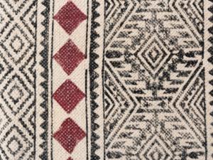 Haute qualité fait à la main multicolore brodé motif abstrait tapis laine coton mélange pour décor à la maison porte balcon lit salle de prière - Product Image 3