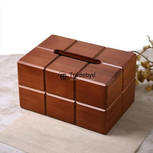 Caja de Pañuelos de Madera Premium con Diseño Floral Grabado, Portapañuelos Rústico, Organizador de Decoración Elegante para el Hogar y la Oficina Tradebyd - Product Image 6