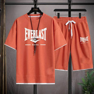 Sweatsuit Tee <b>T</b>-shirt Short Set Tracksuit Summer Clothes Piece 2 Sweat <b>T</b>-Shirt And <b>Track</b> Shorts Set For Men FIGHTER BRO - Product Image 3