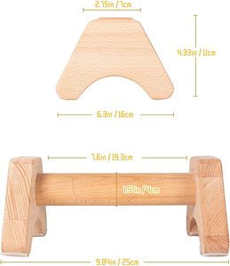 Wooden Parallettes Gravity Fitness Joint-friendly <b>Push</b> <b>up</b> Handstand <b>Bars</b> & Mini <b>Bars</b> Non-Slip for Fitness Gymnastics Aerobics - Product Image 2