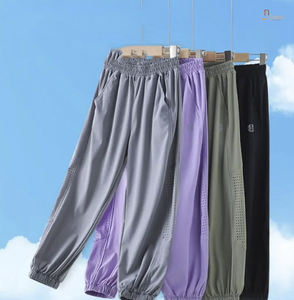 Garçons filles printemps nouveau pantalon de sport élastique imprimé séchage rapide maille décontracté pantalons longs coupe ample pour les enfants plus âgés en gros - Product Image 1