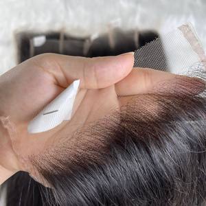 Cierre frontal de encaje Hd de alta calidad, vendedor frontal de encaje suizo transparente Hd Extensiones de cabello vietnamita crudo - Product Image 5