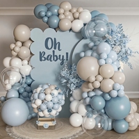 Kit d'arche de guirlande de ballons rose, bleu, blanc et bleu poussière, pour mariage bohème, anniversaire, décorations et fournitures pour fête sur le thème de l'ours