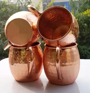 CUSTOM BARREL HAMMERED SOLID COPPER BAR MUGS