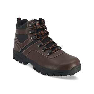 Stivali da Trekking Vintage in Ecopelle per Uomo, Scarpe Tattiche Impermeabili per Escursioni, Taglia 9M, Comodi Stivali da Escursionismo Marroni - Product Image 1