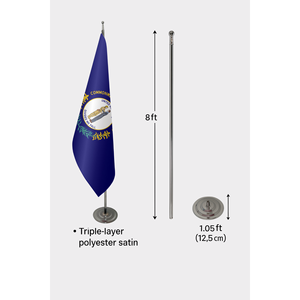 Drapeau de bureau intérieur personnalisable 3x5 pieds en aluminium avec impression numérique - Options en coton, plastique ou polyester pour l'affichage - Product Image 6