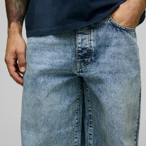 <b>Men's</b> 2025 New Washed Sun Faded <b>Jeans</b> Street Wear Loose and Versatile Blue Straight Leg Wide Leg <b>Jeans</b> for <b>Men</b> Mid-Weight Pants - Product Image 3