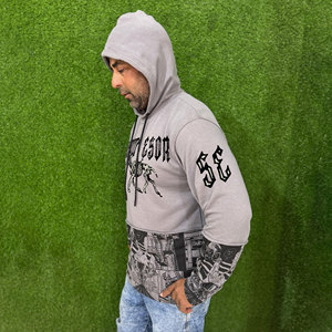 Men's Hoodies with Custom Logo Digital Printing High Quality 100% Cotton Fleece Long Sleeve Pullover Winter Embroidered Top <b>Boys</b> - Product Image 3