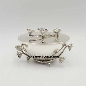 Tazón de tuerca multiusos decorativo para el hogar con diseño elegante dorado de metal, Juego de 3 - Product Image 6