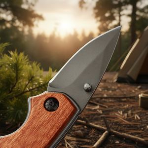 Portable Mini <b>Pocket</b> <b>Knife</b> Wooden Handle High Carbon Steel Blade MultiFunction Outdoor <b>Utility</b> <b>Knife</b> Camping Hiking Survival OEM - Product Image 4