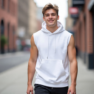 Entraînement Fitness sans manches débardeur à capuche hommes pull vêtements de sport sans manches débardeur capuche hommes Jogging course à capuche hommes - Product Image 6