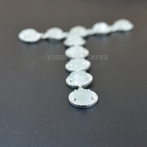 Boucles d'oreilles pendantes Monalisa CZ blanches à la mode pour femmes faites à la main 925 boucles d'oreilles en argent Sterling plaqué or pour les fêtes mariages - Product Image 3