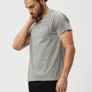 T-shirt gris à col rond et poche T-shirt à manches courtes et col rond Plus Size Homme Graphic Design Microfiber Tee Shirts - Product Image 1