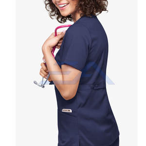 Uniformes Médicos de Alta Calidad ENROBE APPAREL, Transpirables, para Mujer, Estilo Cruzado, Personalizables, Venta al por Mayor - Product Image 5
