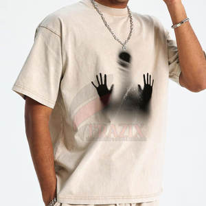 Camiseta de Algodón 100% Más Vendida, Personalizada, con Hombros Caídos, Estampado de Última Moda, Antiarrugas, de Secado Rápido, Cuello Redondo, Corte Regular, Informal - Product Image 3