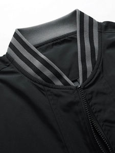 Chaqueta universitaria con ribete a rayas de bloque de color personalizada al por mayor para hombre sin camiseta chaqueta con letras de alta calidad - Product Image 5