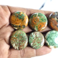 100% naturel chrysoprase Madagascar Cabochon Nano cristal pierre lâche résistant à la chaleur Nano chrysoprase rond et ovale forme cabines
