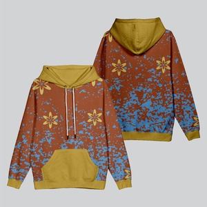 เสื้อฮู้ดสวมหัวแบบลำลองสำหรับผู้หญิงเสื้อสเวตเตอร์มีฮู้ดเปิดไหล่ทำจากผ้าไหมมีฮู้ดคอเสื้อสั้นปรับแต่งได้พิมพ์ลายทั้งหมด - Product Image 3