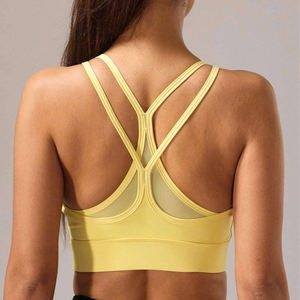 Made In Pakistan Women <b>Yellow</b> Sports <b>Bra</b> Wide Straps Active Wear <b>Bra</b> Soft Stretch Fabric Stylish Fitness Outfit OEM Bulk Order - Product Image 4