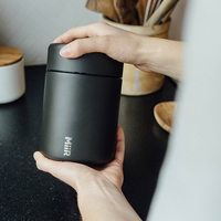 MiiR 12Oz Boîte à café cylindrique en acier inoxydable, métal recyclé, couvercle à clip multifonction, cadeau d'affaires, utilisation en cuisine, fraîcheur garantie
