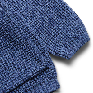 Bleu Japon Style Casual Haori Kimono Tricoté Cardigan Dames Col V Lâche Manteau D'hiver avec Broderie - Product Image 3