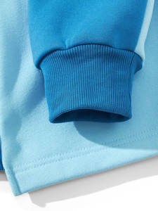 Recién llegado, ropa de abrigo informal de talla grande para mujer, sudadera de retazos multicolor con bloque de Color bordado y técnica de estampado - Product Image 4