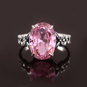 Anillo Vintage de Topacio Rosa, Hecho a Mano, Plata de Ley 925, Piedra de Nacimiento de Noviembre, Joyería Elegante para Mujer - Product Image 1