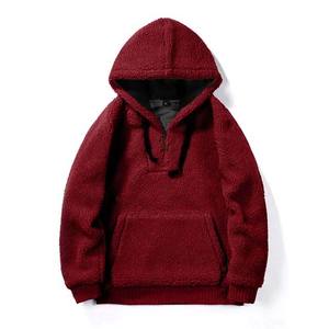 Sweats à capuche personnalisés Sherpa lourds pour hommes pull doublé polaire épais hiver sweats chauds couleur unie sweats à capuche pour hommes - Product Image 1