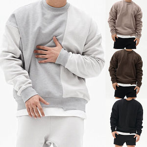 Sudadera informal de gran tamaño con cuello redondo para hombre Una mezcla de comodidad y estilo elaborada con una lujosa sudadera de mezcla de algodón - Product Image 2