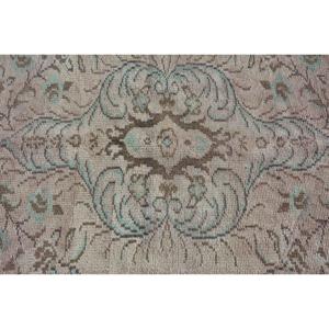 Turkish <b>Wool</b> Rug 5.5x9.2 ft (167x281 Cm) Eco-Friendly <b>Brown</b> Patchwork Latex Backing Vintage Rug - Product Image 5