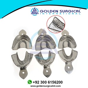 Equipo de Laboratorio de Ortodoncia, Bandejas de Impresión de Acero Inoxidable de Tamaño LMS Superior e Inferior para Laboratorio Dental - Product Image 2