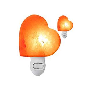 Mini lámpara de pared de sal de roca en forma de corazón, rosa claro, de alta calidad, personalizable, para empresas de Rock-Sian - Product Image 1