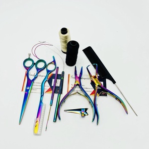 Somofy Enterprises Commercial Use Stainless Steel Multi Color Hair Extension <b>Kit</b> with <b>Beads</b> and Pliers Set Customizable - Product Image 5