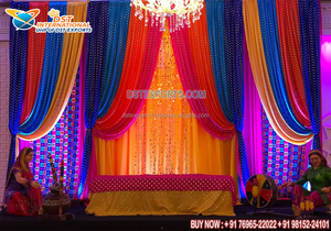 ฉากหลังสำหรับออกงานเป็นฉากหลังสวยงามสำหรับเวทีแต่งงานสีสันสดใสมีผ้าม่านสำหรับถ่ายรูปแต่งงาน - Product Image 2