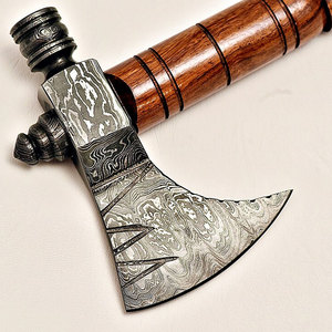 Hacha Damasco profesional personalizada de alta calidad, servicio OEM y ODM, logotipo más vendido, hachas ligeras de acero Damasco - Product Image 4