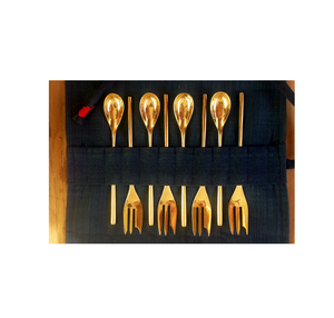 Ensemble de couverts en laiton miroir 6 pièces en or vaisselle en miroir couverts comprenant une cuillère fourchette restaurants utilisent Offre Spéciale - Product Image 6