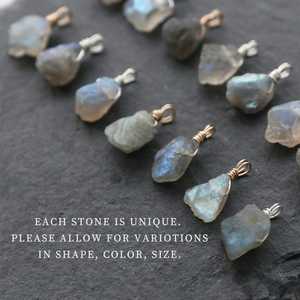 Collar de labradorita cruda, chapado en oro colgante de plata, estilo Vintage único, joyería de piedras preciosas naturales, regalo hecho a mano para novia - Product Image 5