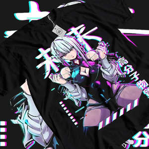 T-shirt Anime Lucy Cyber en jersey 100% coton avec décoration logo - Product Image 1