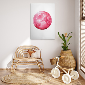 Made In Germany - Home Decor Canvas Picture Pink Moon-Peinture murale en blanc et rose-Image sur toile sur cadre de civière - Product Image 3