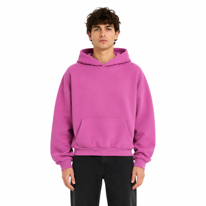 Sweat à capuche pour homme, coupe ample, en polyester/coton, fabrication italienne, toucher moelleux, chaud et élégant, idéal pour l'hiver, choix ODM pour les sorties décontractées - Product Image 1