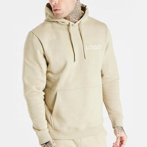 2025เสื้อมีฮู้ดปักลายสำหรับผู้ชายขนาดพลัสไซส์ผ้าคอตตอน100% ลายเรียบและธรรมดา - Product Image 6