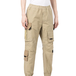 กางเกงคาร์โก้ผ้าฝ้ายไซส์ใหญ่พิเศษสำหรับผู้ชายชุดออกกำลังกายกลางแจ้งเอวยางยืดแบบลำลองสำหรับผู้ชาย100% - Product Image 3