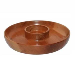 Tow Side Colom Forme ronde Plateau en bois d'acacia de qualité naturelle pour servir des collations Noix Apéritifs Forme Assiette et plateau en bois - Product Image 5