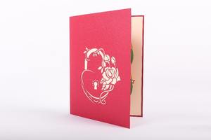 Carte d'artisanat pop-up 3D en forme de cœur arc-en-ciel Carte d'amour de la Saint-Valentin faite à la main fabriquée au Vietnam Souvenir et carte-cadeau - Product Image 2