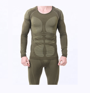 Wholesale Printed Logo Custom <b>Mens</b> Active Wear Compression Wear Underwear <b>Base</b> <b>Layer</b> Long Pants Set - Product Image 5