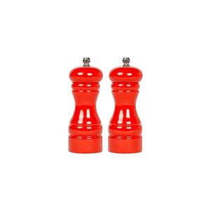 2-Piece Red Metal Manual Pepper <b>Mill</b> and Salt Shaker Set for Spicing up Your Meals - Product Image 2