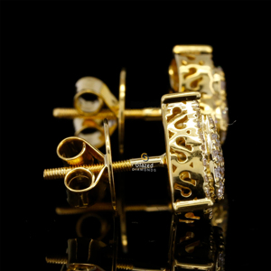 Nouveau Charmant Rond Brillant Moissanite VVs Clarté Diamants Entièrement Glacé Coeur Forme Boucles D'oreilles Pour Les Femmes 10K Or Blanc - Product Image 3