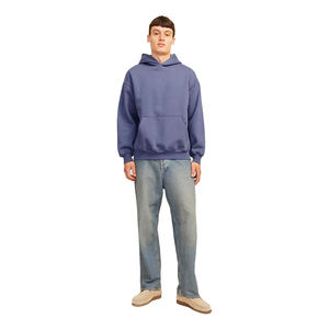 Sudaderas con capucha de calle para hombres adultos 350 Gsm Pullover de manga larga con hombros caídos Sudadera con capucha de talla grande para hombres con bolsillo de canguro - Product Image 1